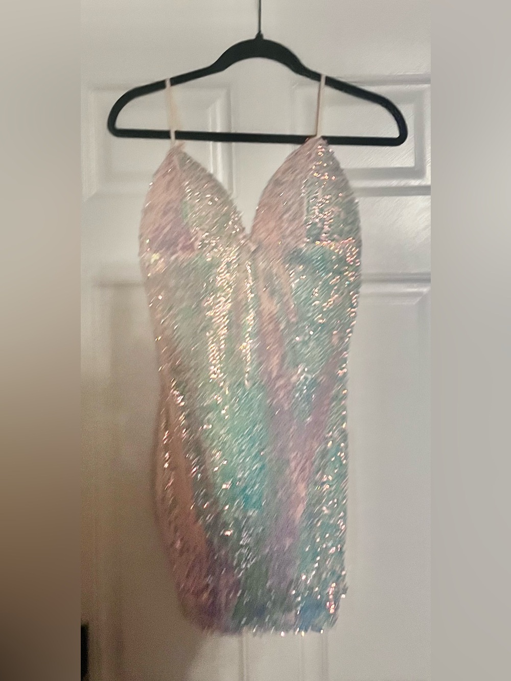 Mermaid Sparkle Pink & Blue Sequin Mini One-Piece Dress